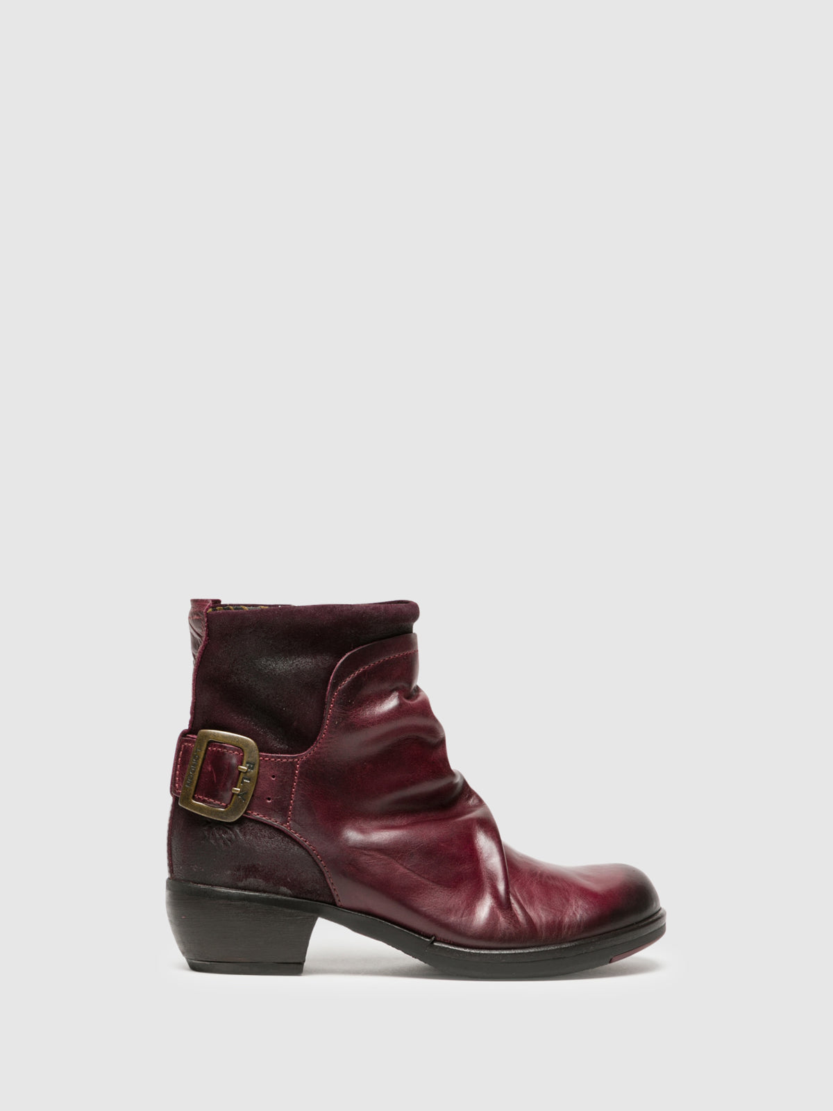 Fly London Purple Buckle Ankle Boots